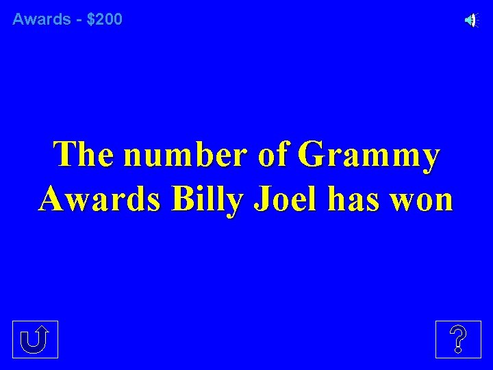 Awards - $200 The number of Grammy Awards Billy Joel has won 