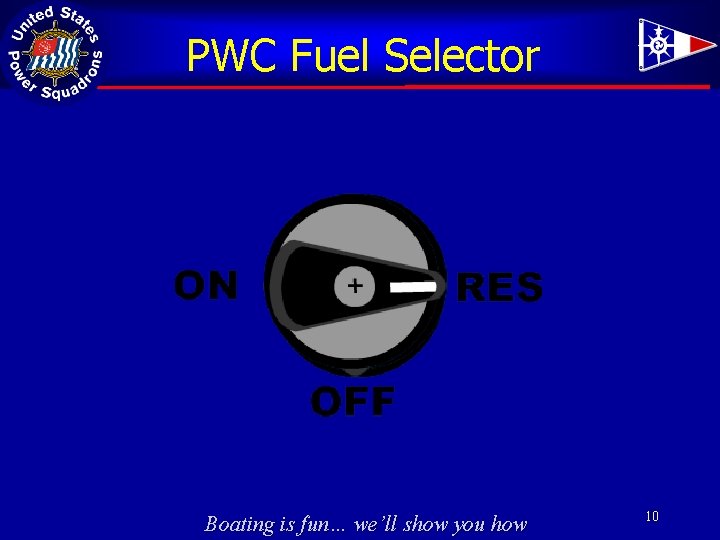 PWC Fuel Selector Boating is fun… we’ll show you how 10 