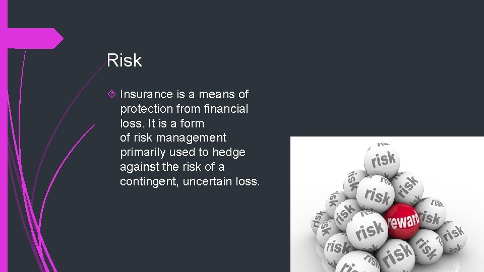 Risk Insurance is a means of protection from financial loss. It is a form