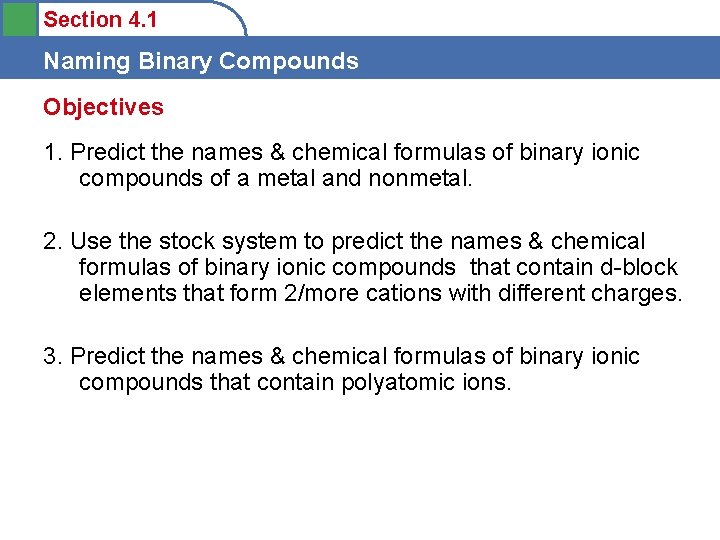 Section 4 1 Naming Binary Compounds Georgia Performance