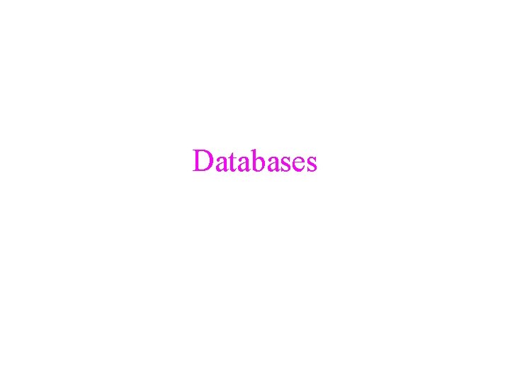 Databases 