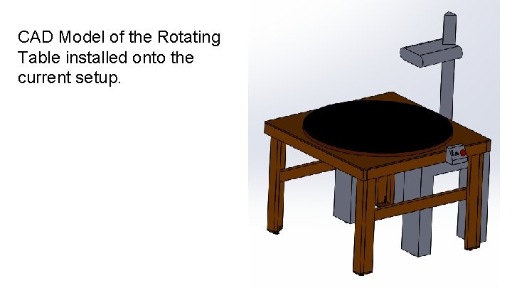 CAD Model of the Rotating Table installed onto the current setup. 