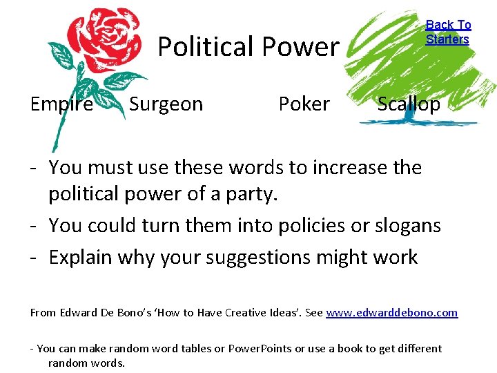 Political Power Empire Surgeon Poker Back To Starters Scallop - You must use these