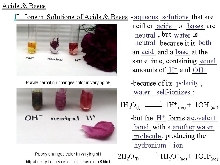 Acids & Bases II. Ions in Solutions of Acids & Bases -_______ aqueous ____