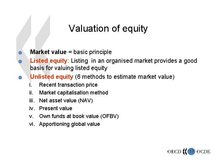 Valuation of equity n n n Market value = basic principle Listed equity: Listing