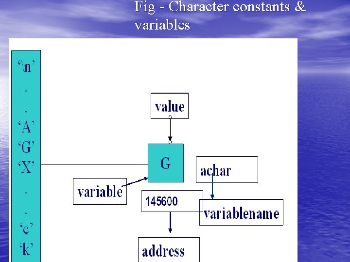 Fig - Character constants & variables Fig - Character constants & variables