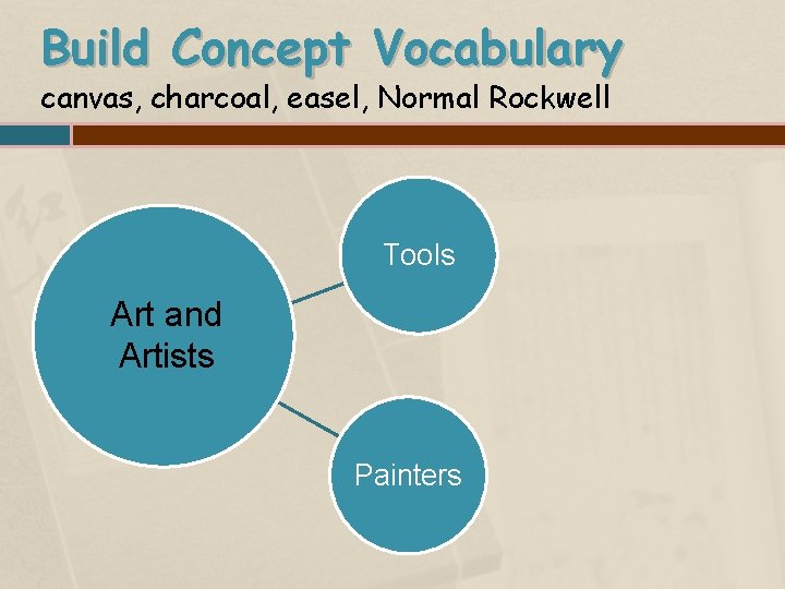 Build Concept Vocabulary canvas, charcoal, easel, Normal Rockwell Tools Art and Artists Painters 