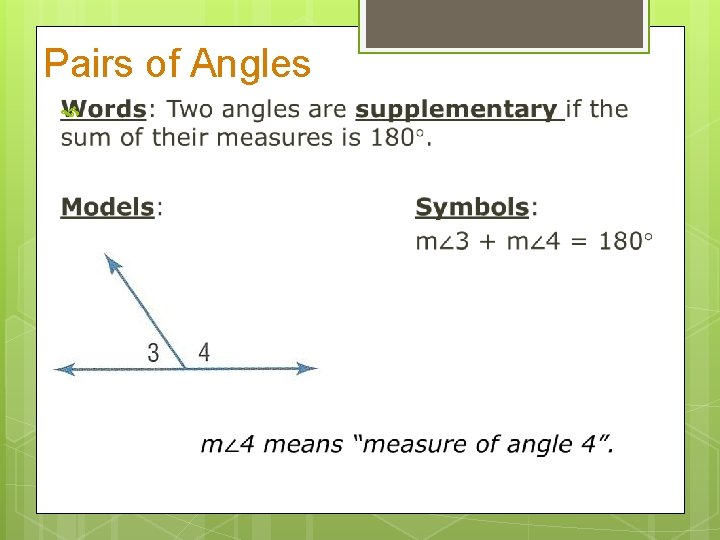 Pairs of Angles 