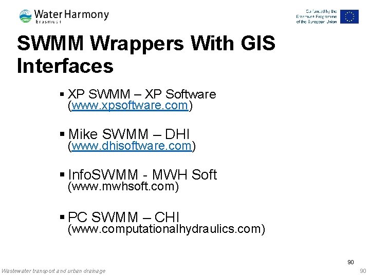 SWMM Wrappers With GIS Interfaces § XP SWMM – XP Software (www. xpsoftware. com)