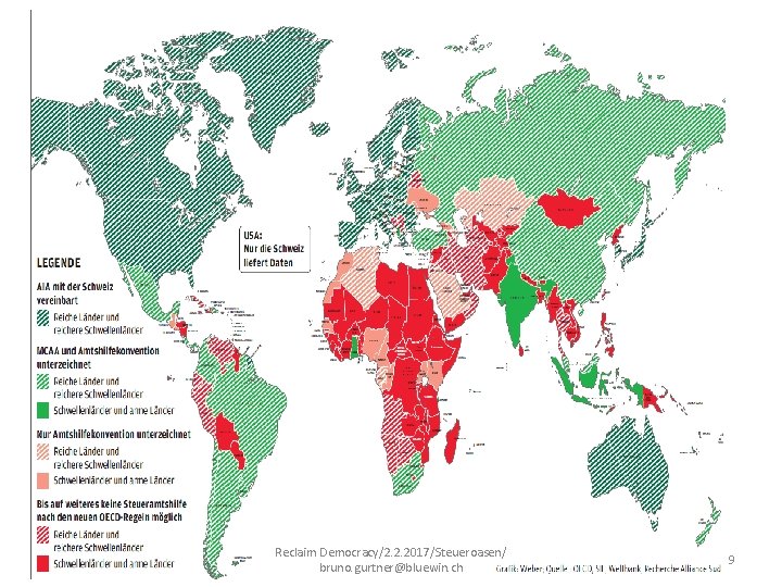 Reclaim Democracy/2. 2. 2017/Steueroasen/ bruno. gurtner@bluewin. ch 9 