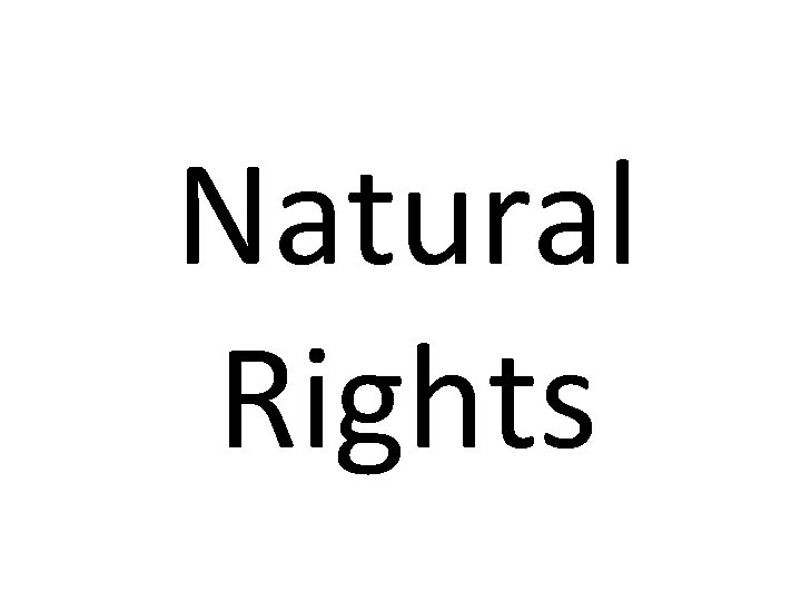 Natural Rights 