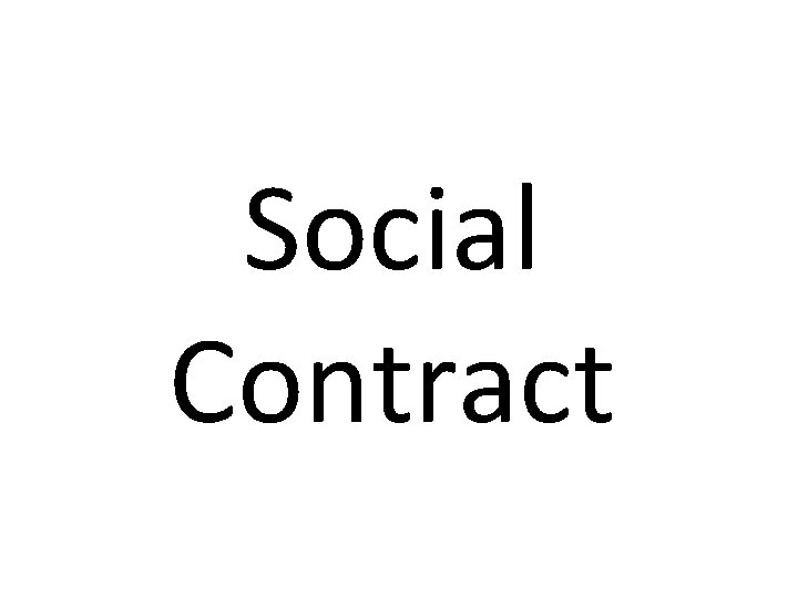 Social Contract 