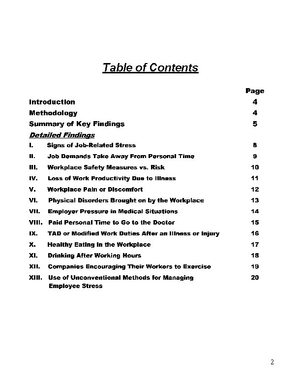 Table of Contents 2 