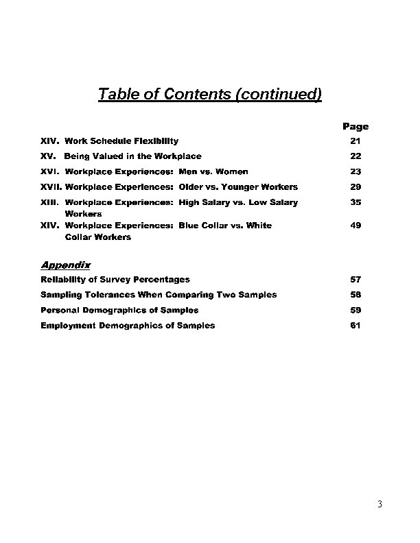 Table of Contents (continued) 3 
