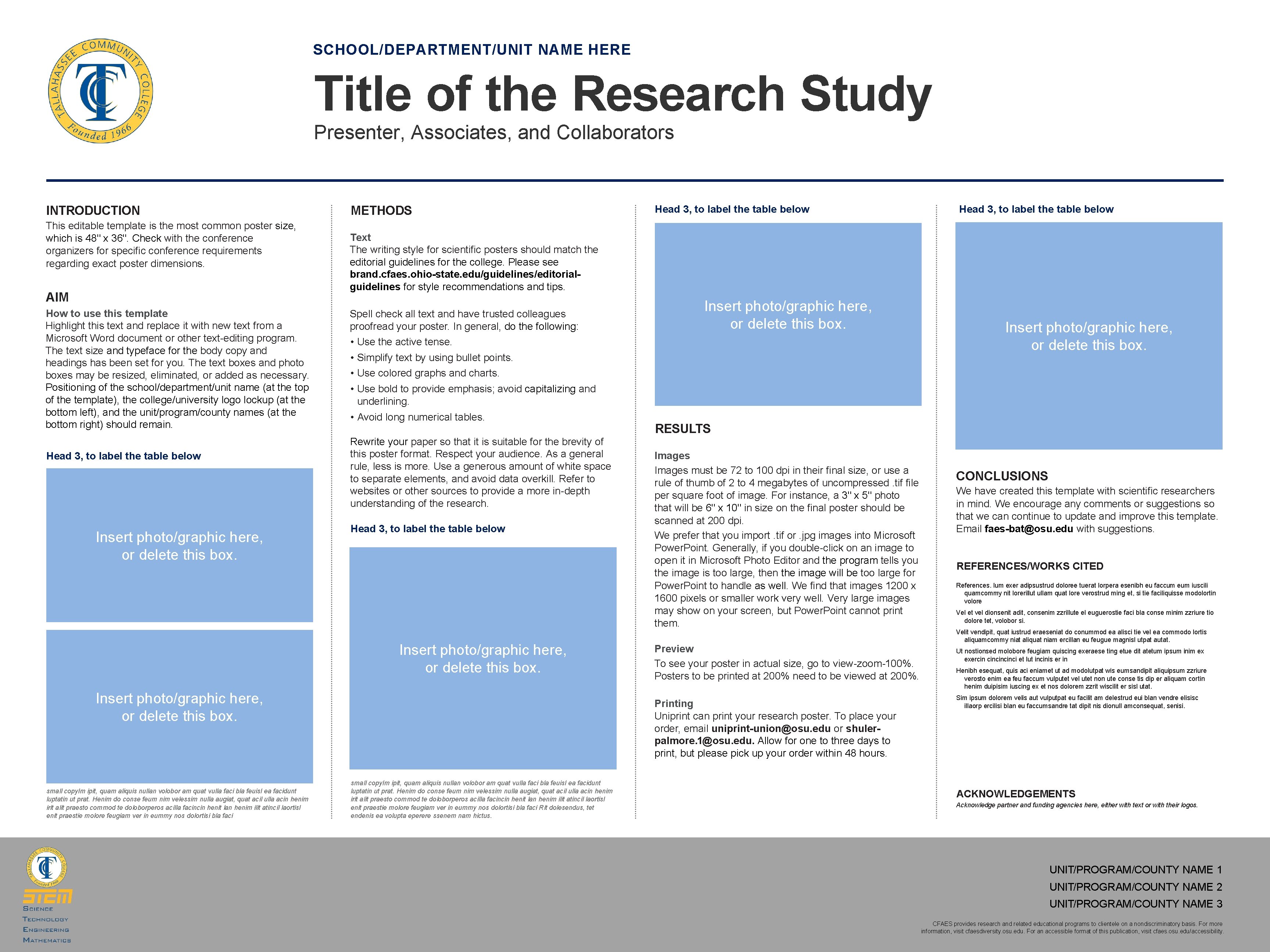 SCHOOL/DEPARTMENT/UNIT NAME HERE Title of the Research Study Presenter, Associates, and Collaborators INTRODUCTION This