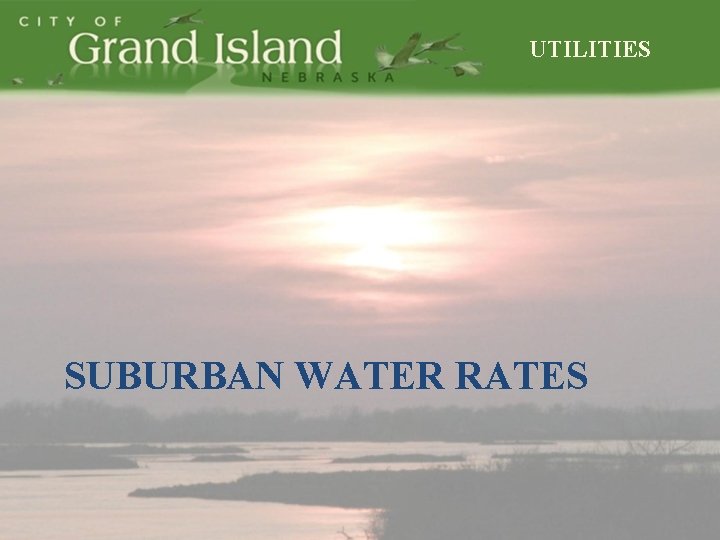 UTILITIES SUBURBAN WATER RATES 