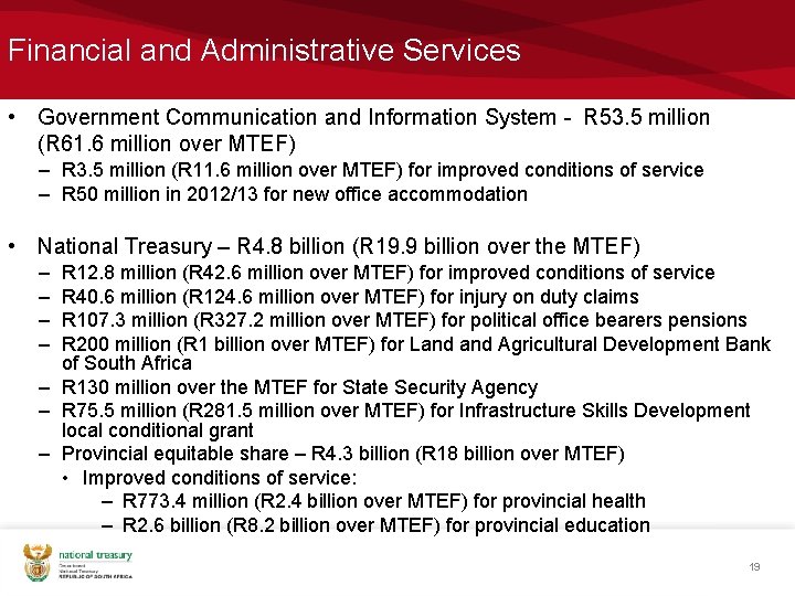 Financial and Administrative Services • Government Communication and Information System - R 53. 5