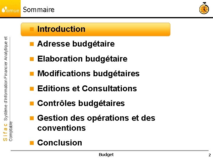 Comptable Sifac Système d’Information Financier Analytique et Sommaire n Introduction n Adresse budgétaire n