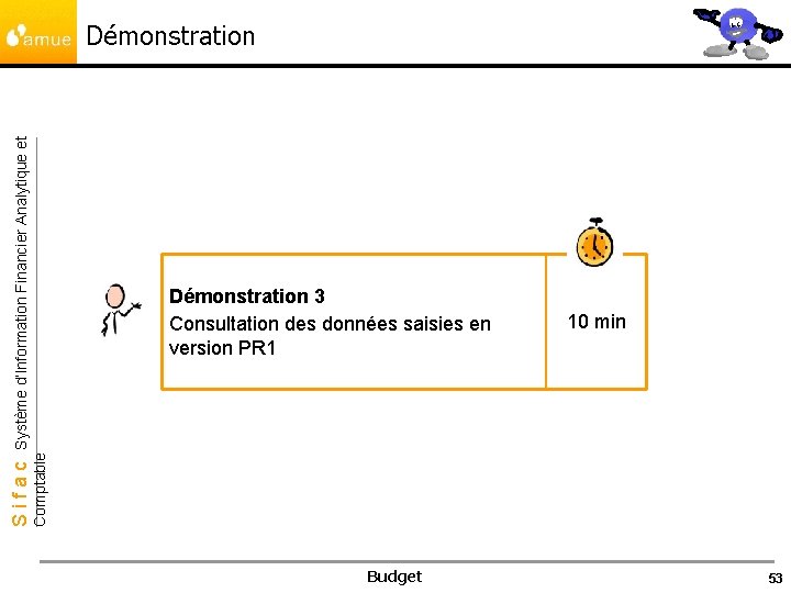 Démonstration 3 Consultation des données saisies en version PR 1 10 min Comptable Sifac