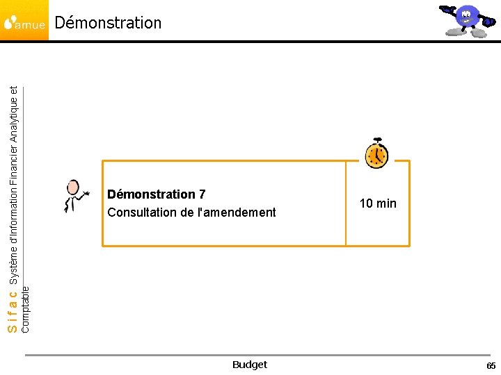 Démonstration 7 Consultation de l'amendement 10 min Comptable Sifac Système d’Information Financier Analytique et