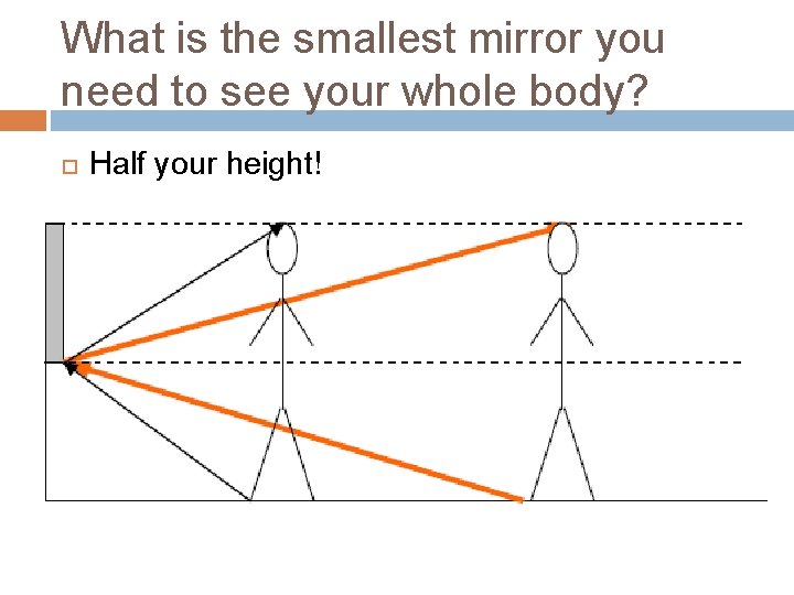 What is the smallest mirror you need to see your whole body? Half your