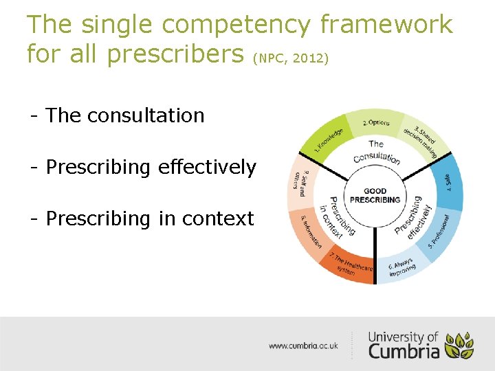 The single competency framework for all prescribers (NPC, 2012) - The consultation - Prescribing