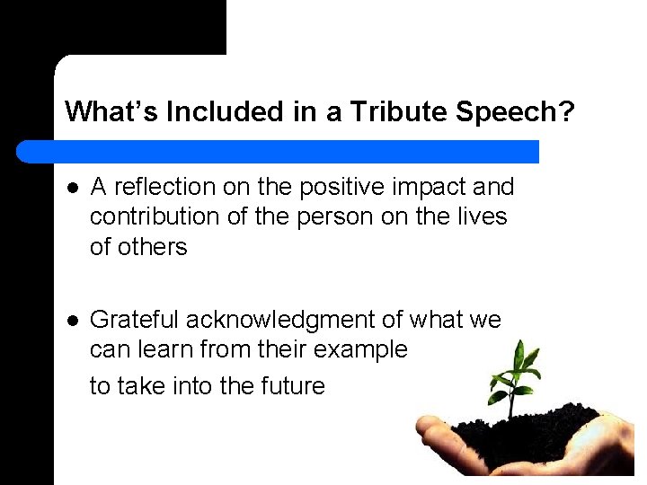 What’s Included in a Tribute Speech? l A reflection on the positive impact and