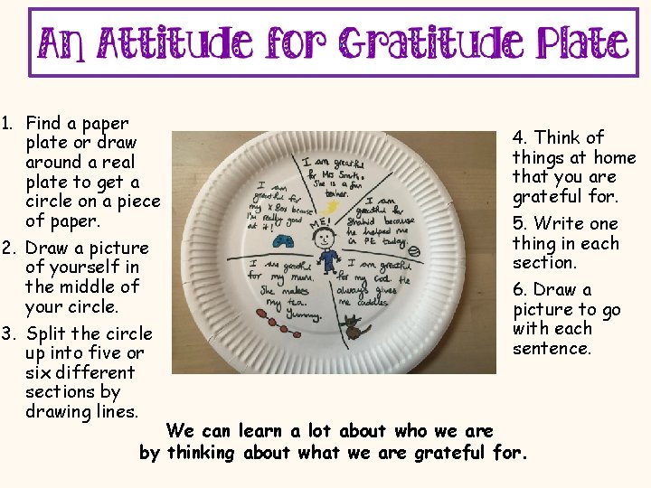 1. Find a paper plate or draw around a real plate to get a