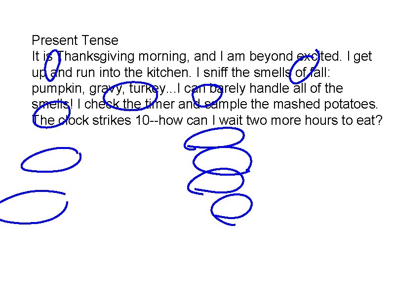 Present Tense It is Thanksgiving morning, and I am beyond excited. I get up