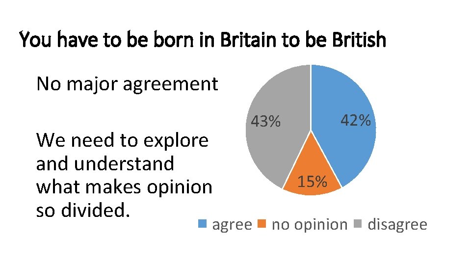 You have to be born in Britain to be British No major agreement We