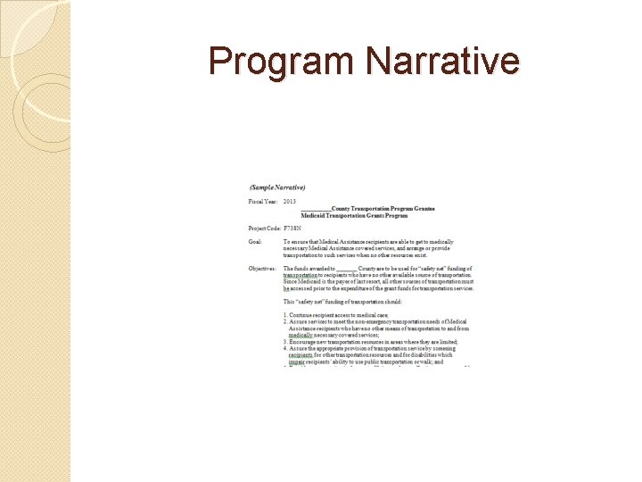 Program Narrative 