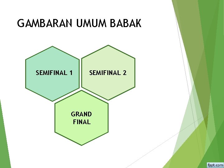 GAMBARAN UMUM BABAK SEMIFINAL 1 SEMIFINAL 2 GRAND FINAL 