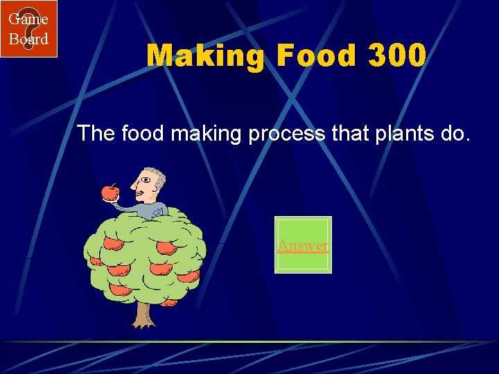 Game Board Making Food 300 The food making process that plants do. Answer 