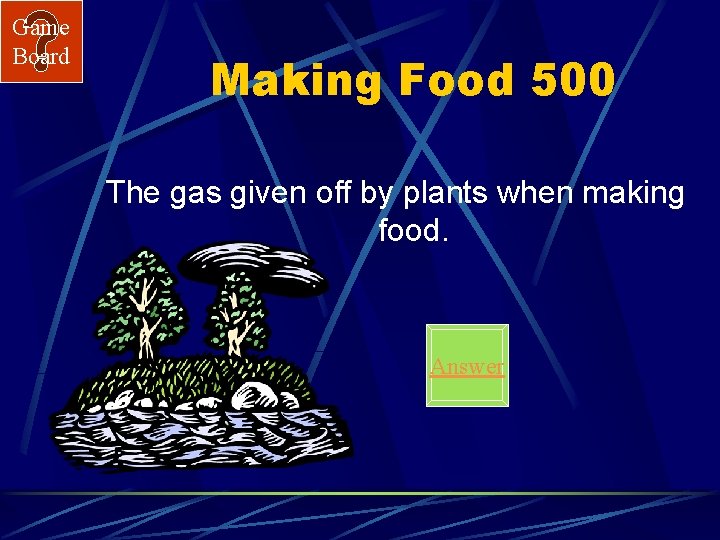 Game Board Making Food 500 The gas given off by plants when making food.