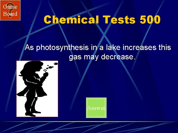 Game Board Chemical Tests 500 As photosynthesis in a lake increases this gas may