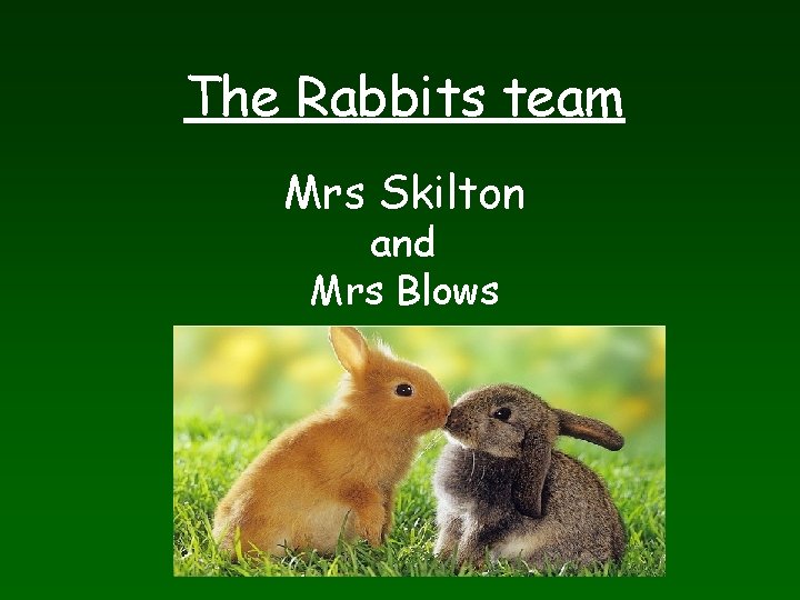 The Rabbits team Mrs Skilton and Mrs Blows 