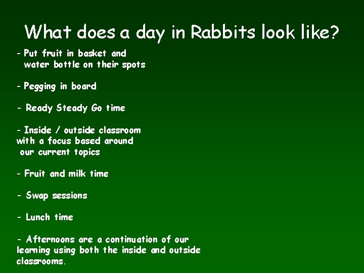 What does a day in Rabbits look like? - Put fruit in basket and