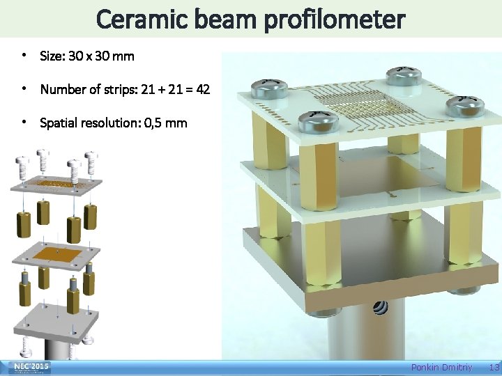 Ceramic beam profilometer • Size: 30 x 30 mm • Number of strips: 21