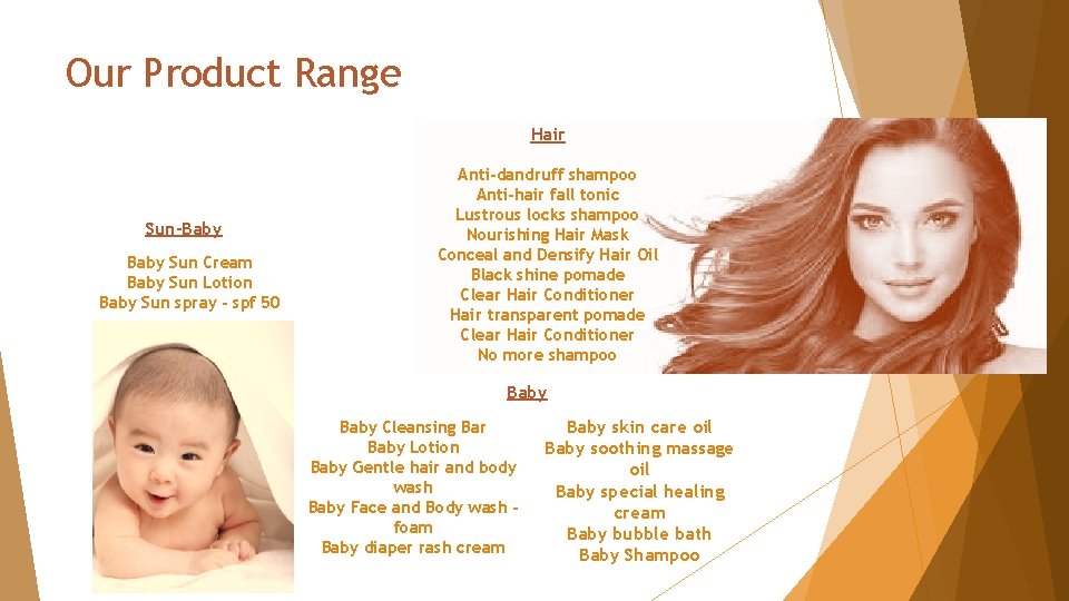 Our Product Range Hair Sun-Baby Sun Cream Baby Sun Lotion Baby Sun spray -