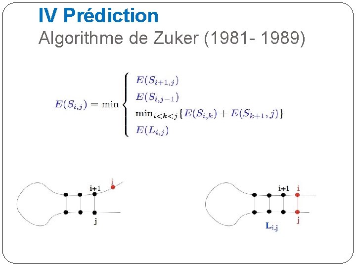 IV Prédiction Algorithme de Zuker (1981 - 1989) 