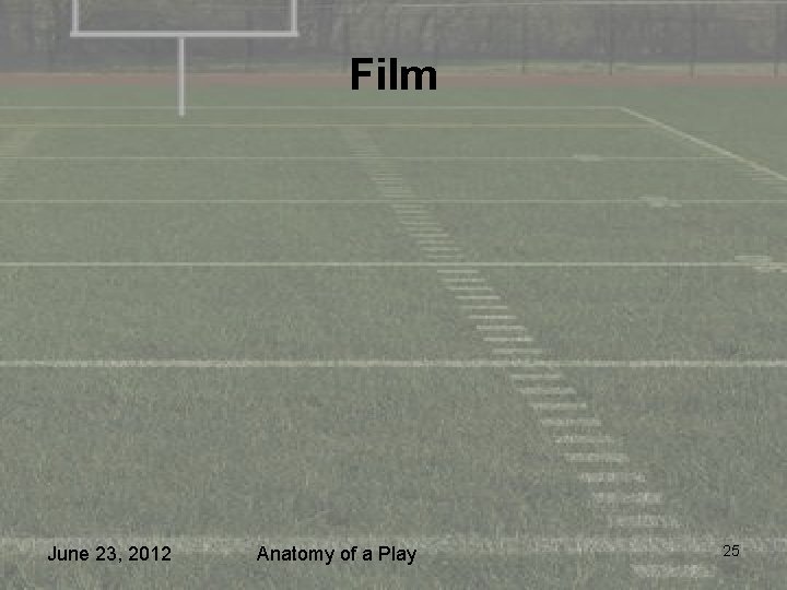 Film June 23, 2012 Anatomy of a Play 25 