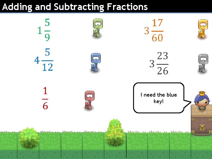Adding and Subtracting Fractions I need the blue key! 