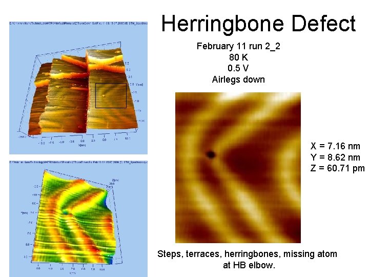 Herringbone Defect February 11 run 2_2 80 K 0. 5 V Airlegs down X
