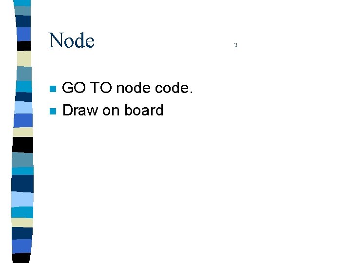 Node n n GO TO node code. Draw on board 2 