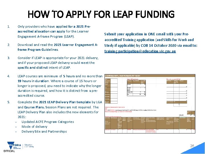HOW TO APPLY FOR LEAP FUNDING 1. Only providers who have applied for a