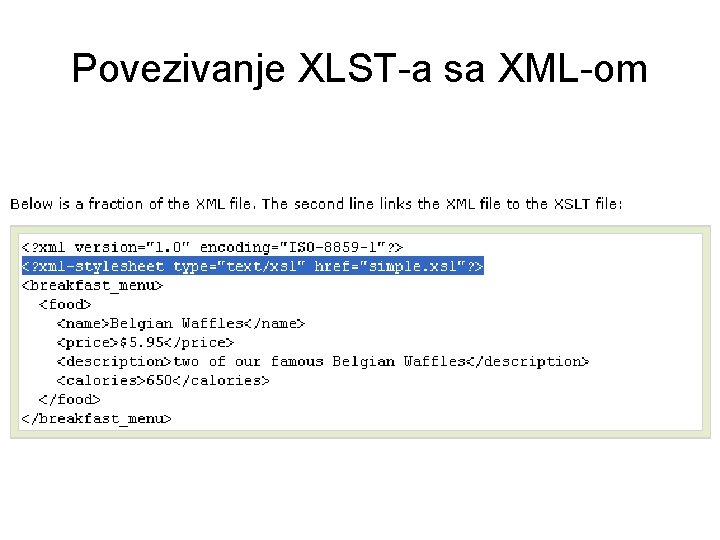 Povezivanje XLST-a sa XML-om 