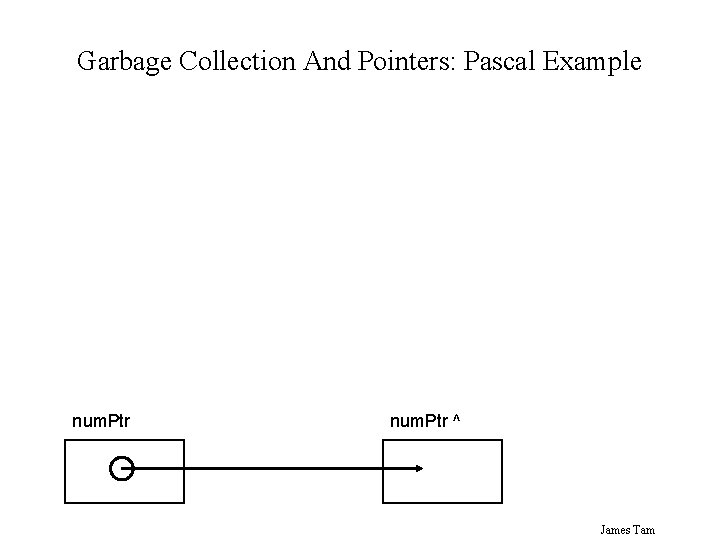 Garbage Collection And Pointers: Pascal Example num. Ptr ^ James Tam 