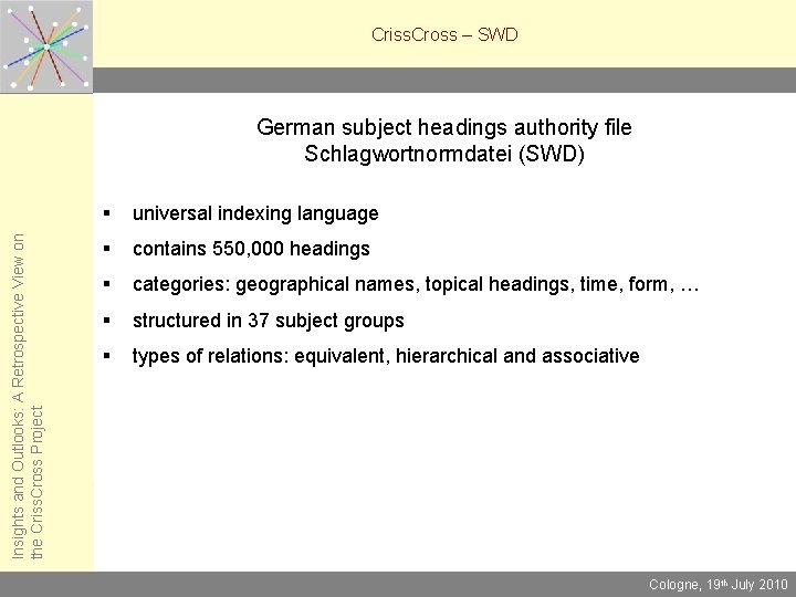 Criss. Cross – SWD Insights and Outlooks: A Retrospective View on the Criss. Cross