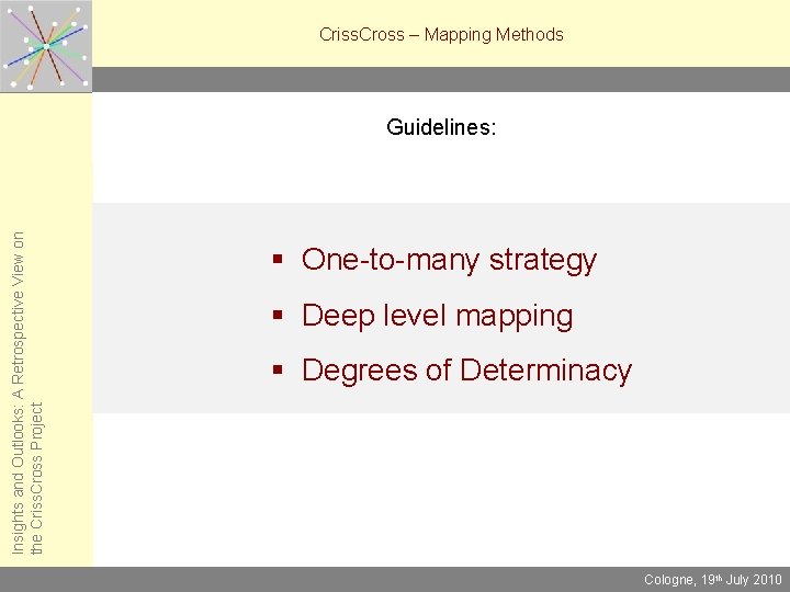 Criss. Cross – Mapping Methods Insights and Outlooks: A Retrospective View on the Criss.