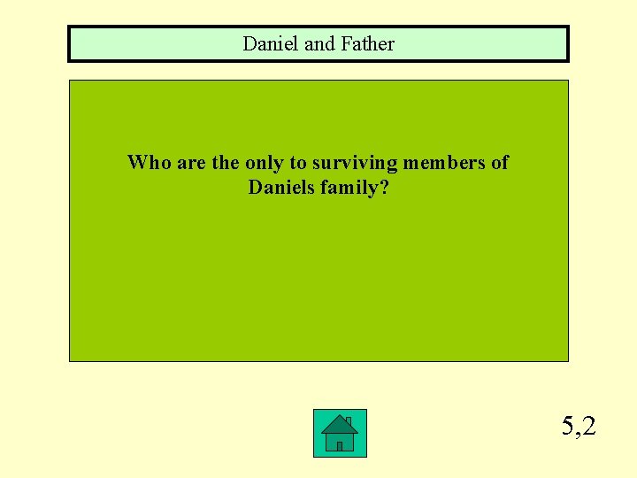 Daniel and Father Who are the only to surviving members of Daniels family? 5,